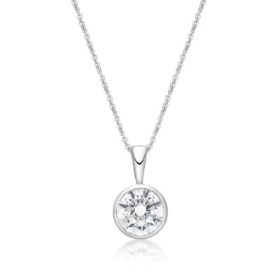 Picture of APRIL           , 5mm BEZEL PENDANT with CHAIN